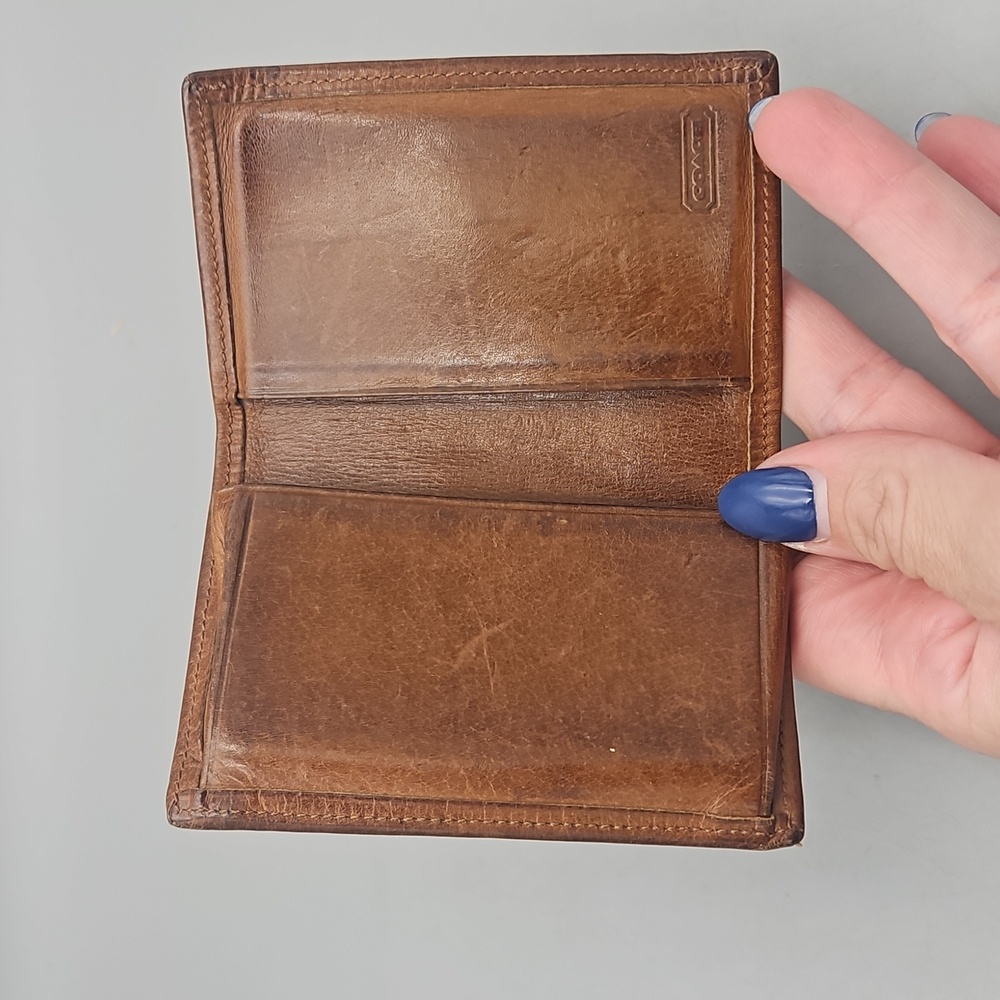 Vintage Coach Small Distressed Brown Wallet - Picture 5 of 10